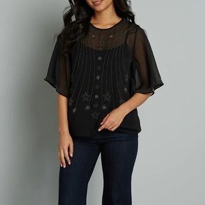 NWT. ModCloth/ Wish I May Beaded Blouse.